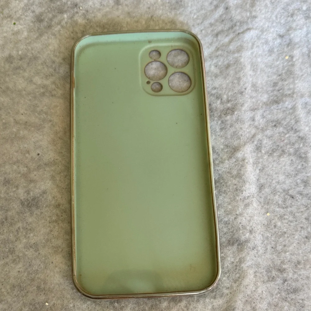 Green Phone Case with Gold Accents